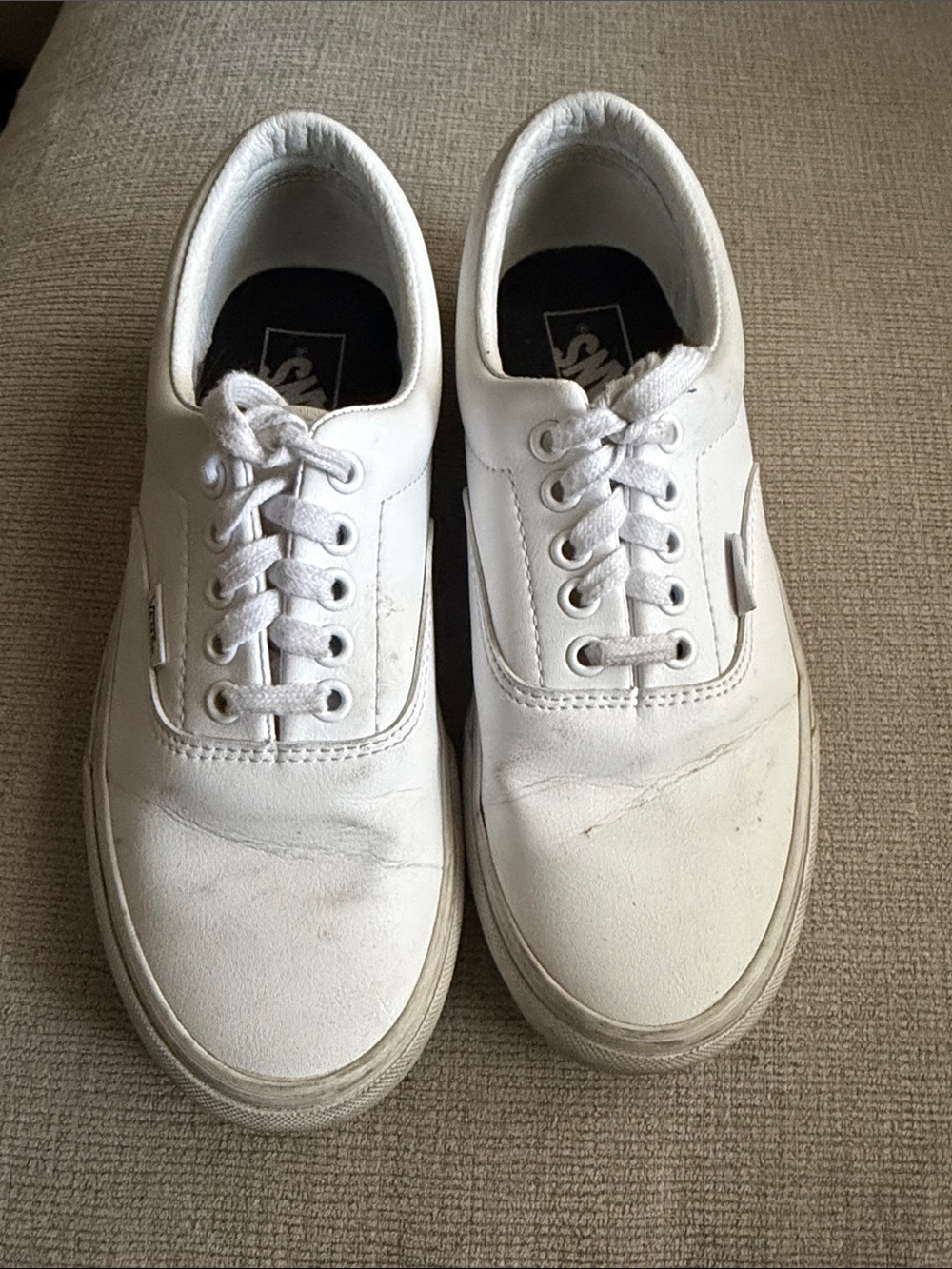 Vans White Low-Top Lace-Up Sneakers